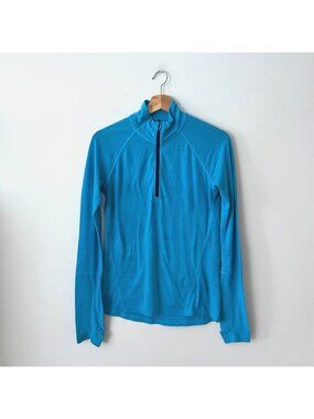 Stio Blue 1/2 Zip Baselayer Top Turquoise Blue Women's Size XS